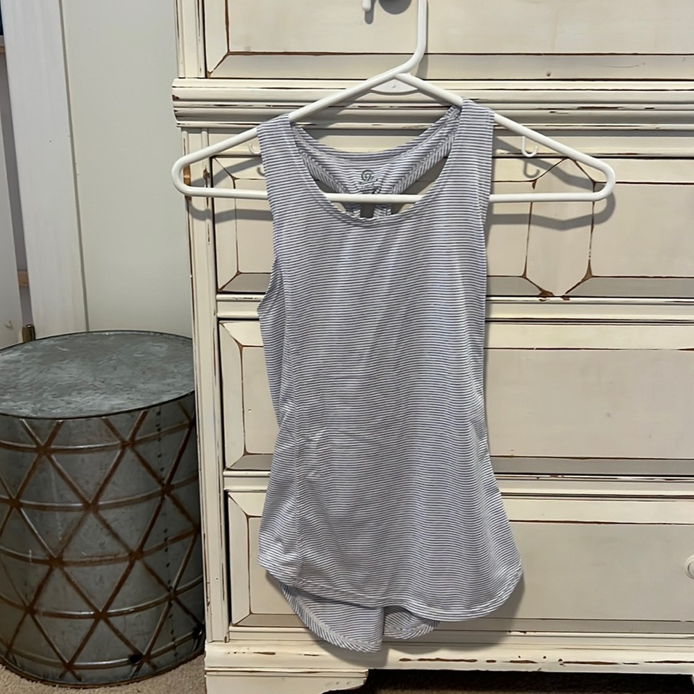 Girls purple and white striped champion tank top